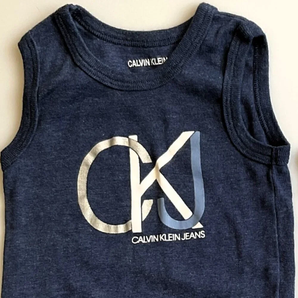 Calvin Klein Jeans Baby Boys Sleeveless Bodysuit Bundle 18M